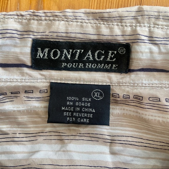 Vintage Silk Striped Button Up Shirt - Picture 6 of 6